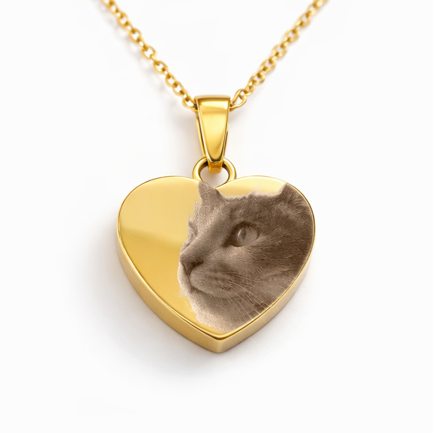 Per Sempre nel mio Cuore - Collana incisa in acciaio inossidabile