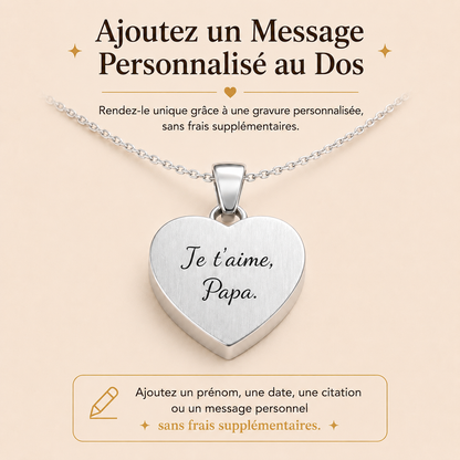À Jamais dans Mon Cœur – Collier gravé en acier inoxydable