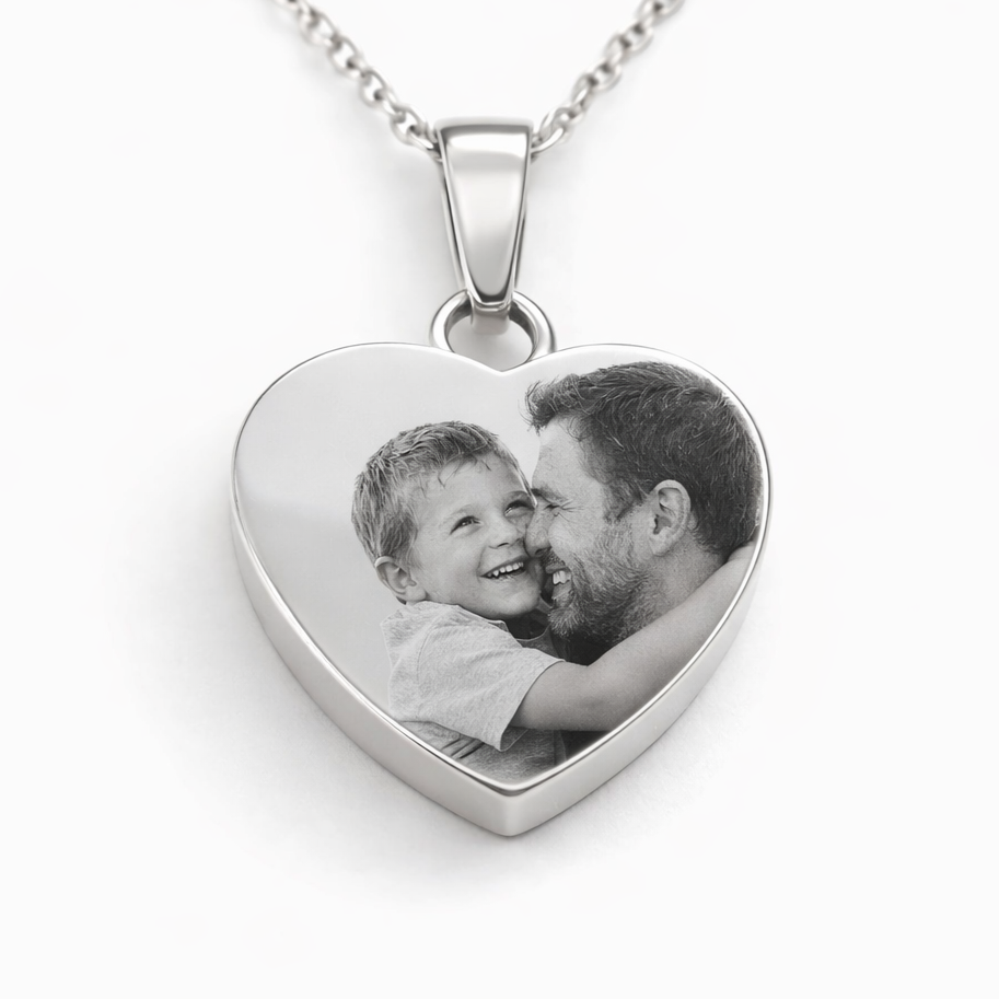 Per Sempre nel mio Cuore - Collana incisa in acciaio inossidabile