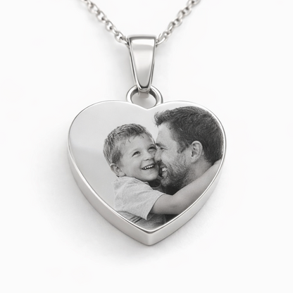 Per Sempre nel mio Cuore - Collana incisa in acciaio inossidabile