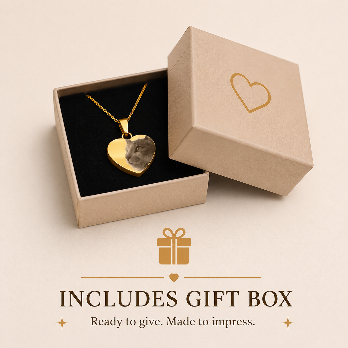 Per Sempre nel mio Cuore - Collana incisa in acciaio inossidabile